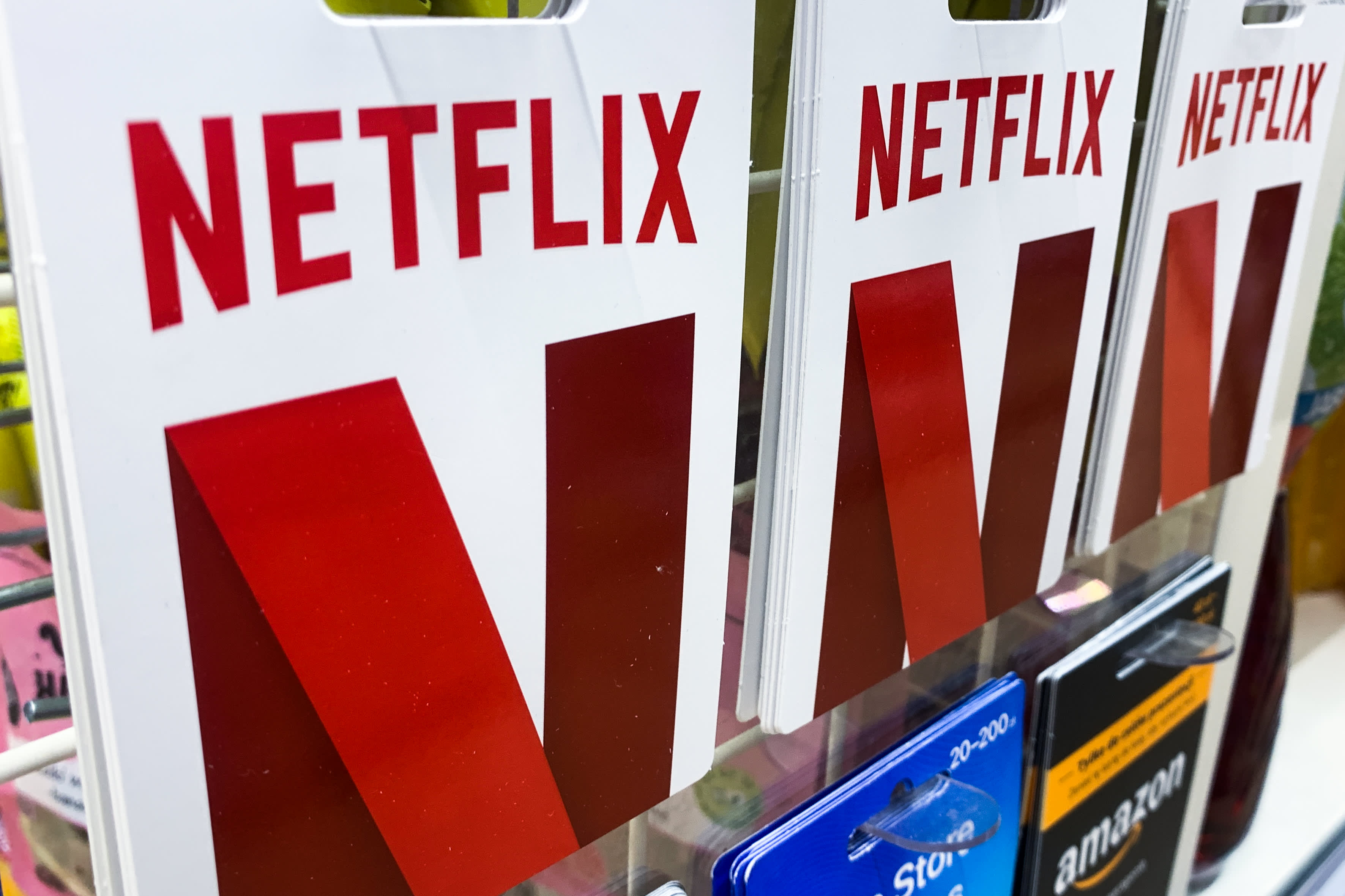 Netflix gift cards are seen in a shop in Krakow, Poland on June 13, 2022.