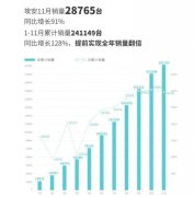 11月新能源车企交付榜